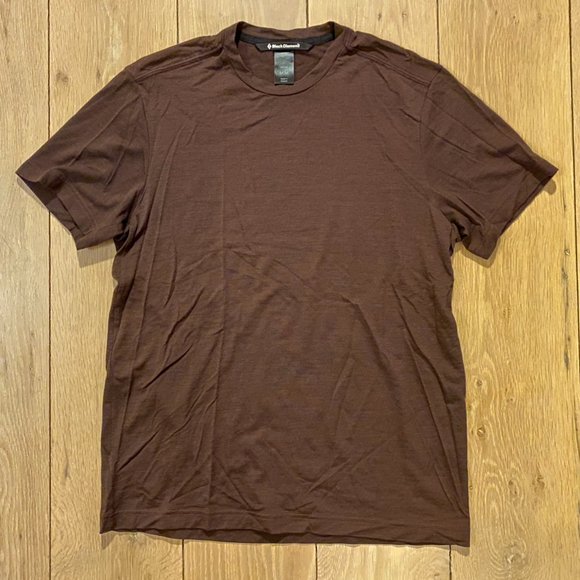 Black Diamond Burgundy Merino Wool Tee, Size Medium - Picture 1 of 3